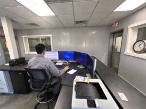 Fertilizer equipment control room monitoring production trends