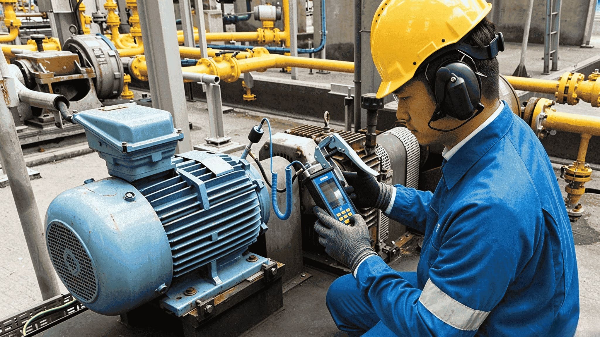 technician inspecting fertilizer equipment technician inspecting fertilizer equipment
